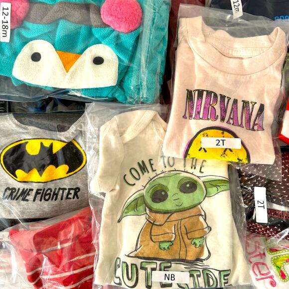 Baby Clothes Bundle NB-2T (20+ Pc Lot) Unisex Toddler Tops Bottoms Sleeper